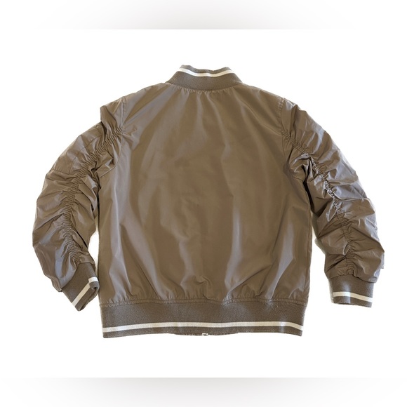 SALE: Rachel Roy Tan Polyester Nylon Bomber Jacket (Size Medium) - Picture 4 of 5